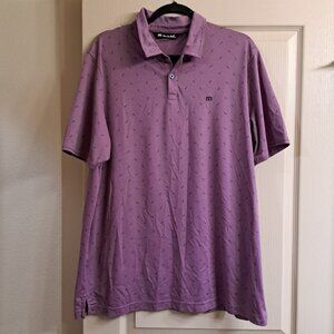 Travis Mathew Always Summer golf Polo in purple with all over print mens XL